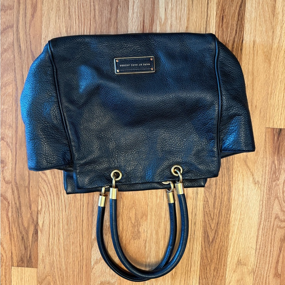 Marc Jacobs Black Leather Tote Bag